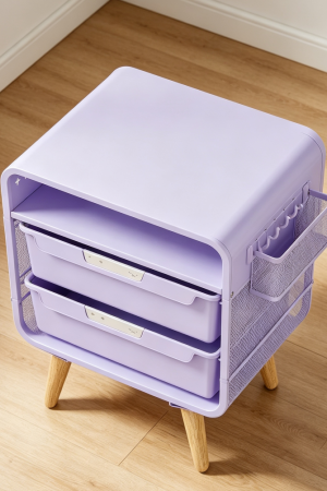 Purple Kids Nightstand with Storage Drawer